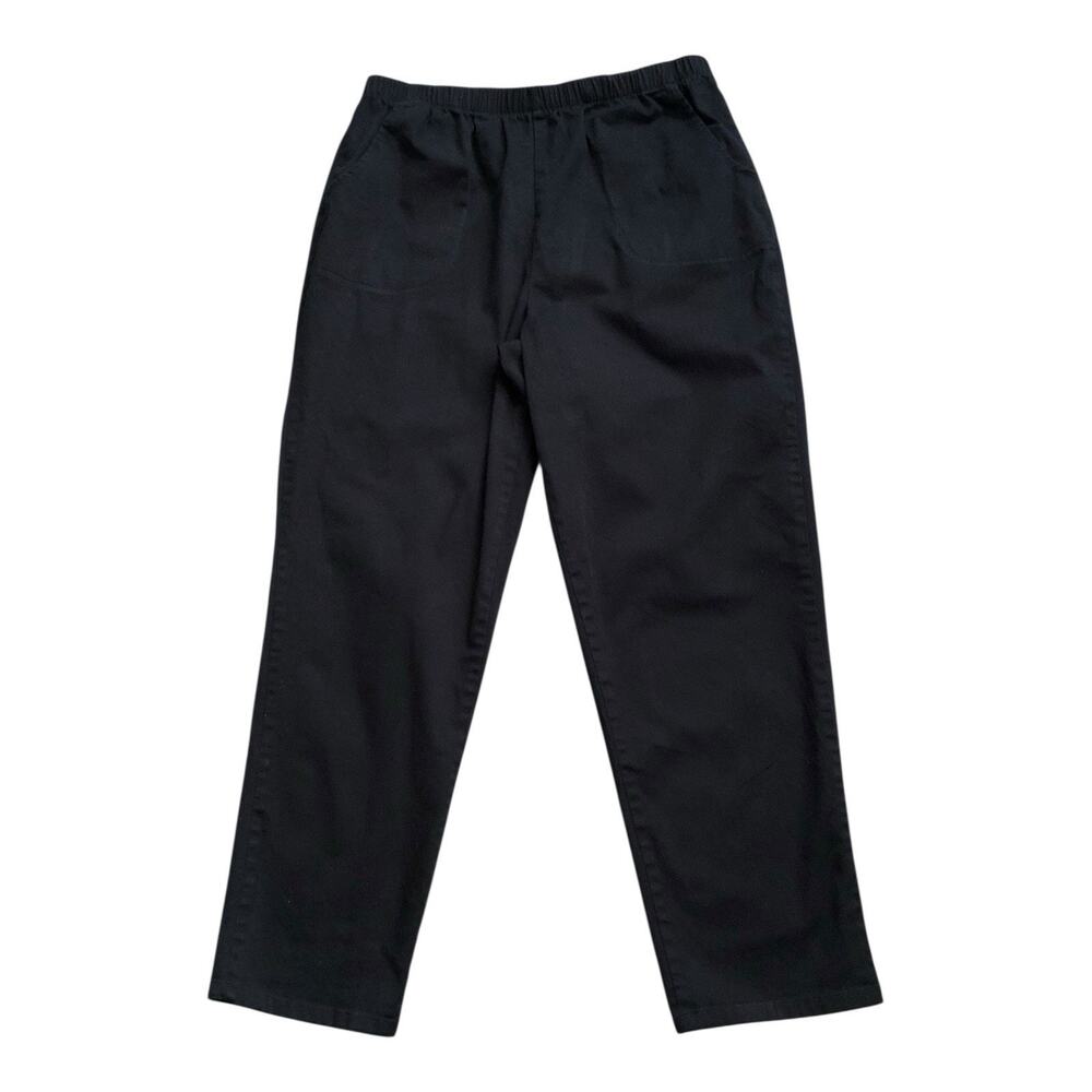 White Stag Pull On Pants Womens Plus 1X 16W Black Stretch Cotton Straight Leg